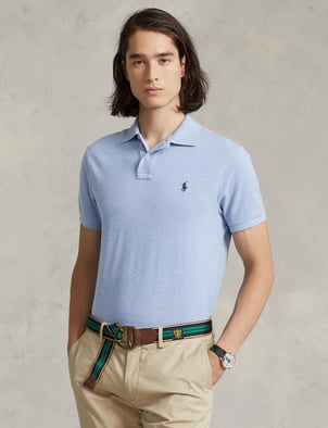 Рубашка-поло зауженного кроя из хлопка пике POLO RALPH LAUREN
