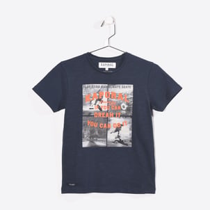 T-shirt Manches Courtes Fille 3-14 Ans - Col Rond, Léger, Fluide - Motif Fleur Mode été