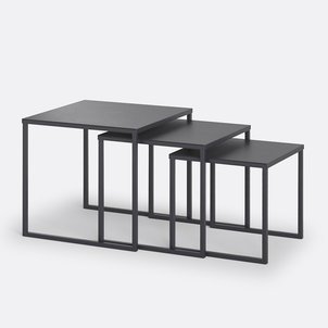 Lot de 3 tables basses gigognes en acier, Hiba LA REDOUTE INTERIEURS