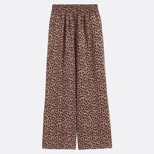 Pantalones de pernera ancha, talle alto y estampado de leopardo LA REDOUTE COLLECTIONS