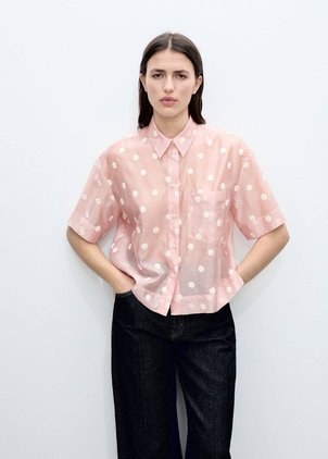 Chemise en lyocell broderie à fleurs MANGO