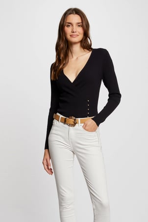 Pull manches longues col cache-coeur MORGAN