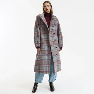 Lange jas, geruit, geruit, voor het winterseizoen LA REDOUTE COLLECTIONS