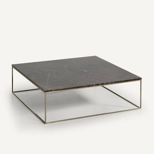 Mesa de centro efeito latão envelhecido/mármore, Mahaut AM.PM