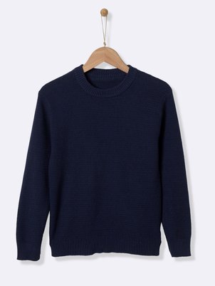 Pull Fille New Look – Bleu – Taille 12-13 Ans – Col Rond – Maille épaisse