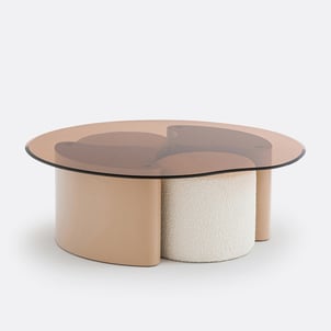Table basse avec 2 poufs, POGLIO LA REDOUTE INTERIEURS