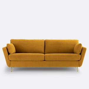 Sofá-cama de 4 a 5 lugares, em veludo, Topim LA REDOUTE INTERIEURS