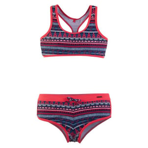 Ensemble Maillot De Bain 3 Pièces Ado Fille - Haut + Bas Tanga + Jupe - 100% Polyester - 12-16 Ans