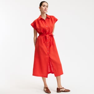 Heloïse Signature Short Sleeve Linen Dress LA REDOUTE COLLECTIONS