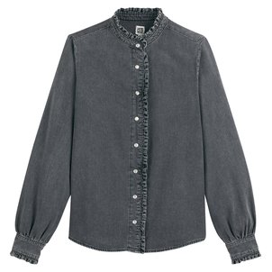 Chemise en denim col victorien, manches longues LA REDOUTE COLLECTIONS