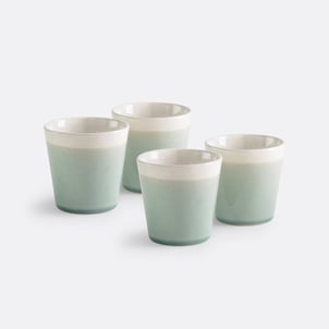 Lote de 4 chávenas de café, efeito estalado, GOGAIN LA REDOUTE INTERIEURS
