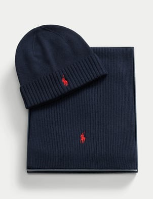 Merino muts en sjaal geschenkset POLO RALPH LAUREN