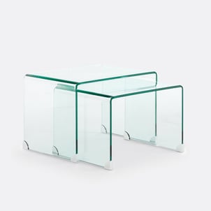 Joan Nesting Tables in Tempered Glass LA REDOUTE INTERIEURS