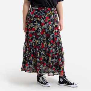 Langer Volantrock mit Blumenmuster LA REDOUTE COLLECTIONS PLUS image