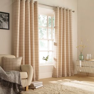 Ellis Check Pattern Eyelet Curtains FURN.