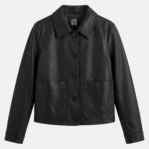 Kort leren vest met knoopsluiting, Signature ABELLE LA REDOUTE COLLECTIONS