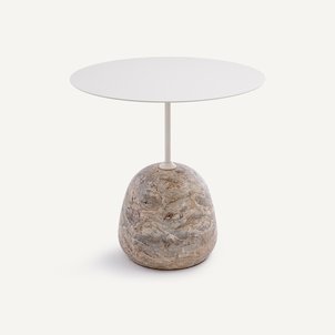 Tavolino marmo e metallo ferro Ø60 cm Balastro AM.PM
