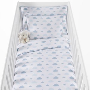 In The Clouds Baby S Duvet Cover And Pillowcase Set Blue White