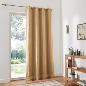Onega Washed Linen Blackout Curtain with Eyelets LA REDOUTE INTERIEURS