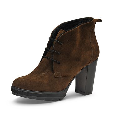 bottes femme nubuck marron