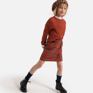 Saia direita aos quadrados, 3-12 anos LA REDOUTE COLLECTIONS