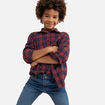 Camisa aos quadrados de mangas compridas, 3-12 anos LA REDOUTE COLLECTIONS