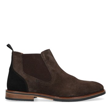bottines en daim marron homme