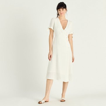 robe longue blanche la redoute