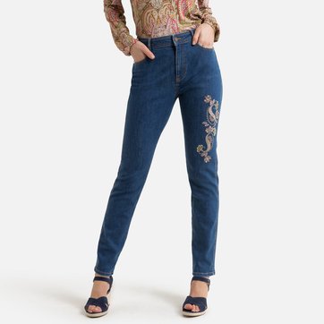 Slim-Jeans, bestickt, Stretch-Denim ANNE WEYBURN
