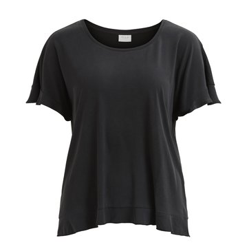 T-shirt de gola redonda, mangas curtas, folho VILA