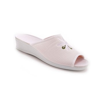 mules compensées blanches