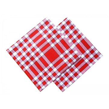 Lot de 2/40 serviettes de table 3 épaisseurs 33 x 33 cm Motif carreaux Rouge Lot de 2/40 serviettes de table 3 épaisseurs 33 x 33 cm Motif carreaux Rouge