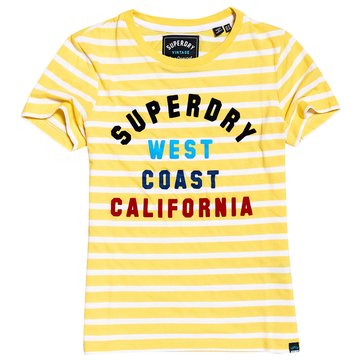 T-shirt de gola redonda, às riscas SUPERDRY