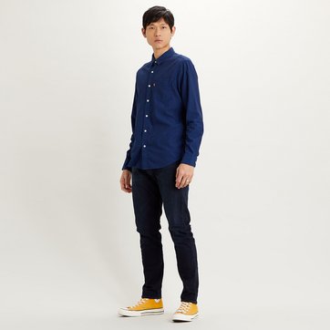 Camisa direita em algodão dobby, 1 bolso Camisa direita em algodão dobby, 1 bolso LEVI'S