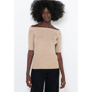 Pull maille doré femme clearance