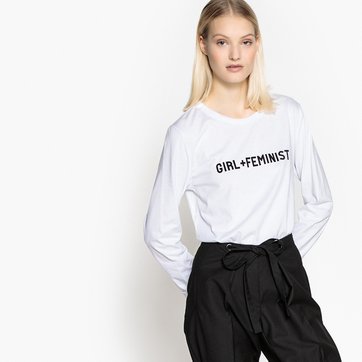 Camisola de mangas compridas, estampado feminista LA REDOUTE COLLECTIONS