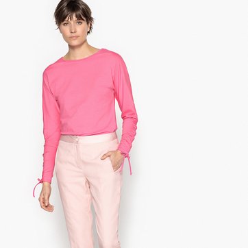 Camisola de gola redonda, mangas compridas com cordão de correr LA REDOUTE COLLECTIONS
