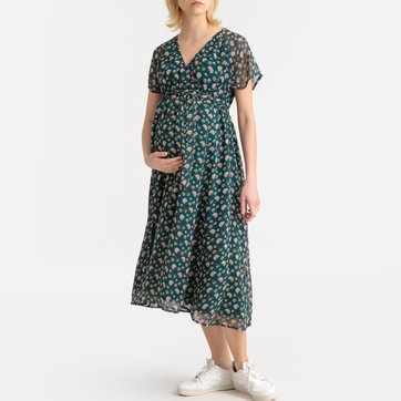 Vestido com estampado floral, mangas curtas, para grávida LA REDOUTE MATERNIDADE