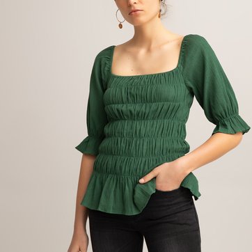 Top mit Karree-Ausschnitt und 3/4-Ärmeln LA REDOUTE COLLECTIONS
