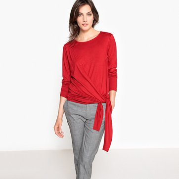 Camisola drapeada com laço LA REDOUTE COLLECTIONS