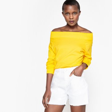 T-shirt aos favos, ombros descobertos LA REDOUTE COLLECTIONS