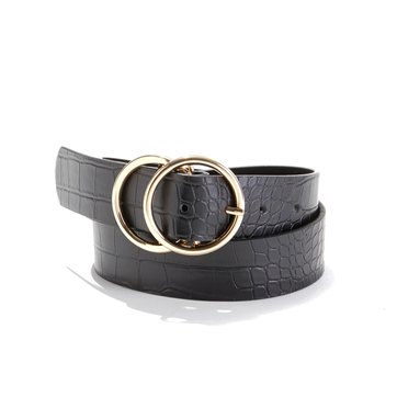 Cinturón de hebilla doble estilo piel de cocodrilo LA REDOUTE COLLECTIONS