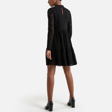 Kurzes Spitzenkleid, ausgestellt, Stehkragen MOLLY BRACKEN