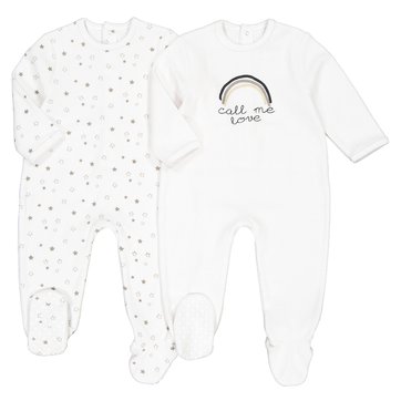 2er-Pack Strampler, Bio-Samt, 0-3 Jahre LA REDOUTE COLLECTIONS