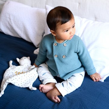 Chaqueta de punto con cuello redondo de punto tricot, abotonada, prematuro-2 años LA REDOUTE COLLECTIONS