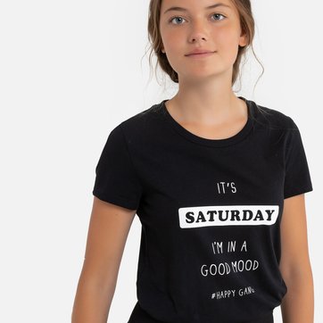 T-shirt com mensagem, gola redonda, 10-18 anos LA REDOUTE COLLECTIONS