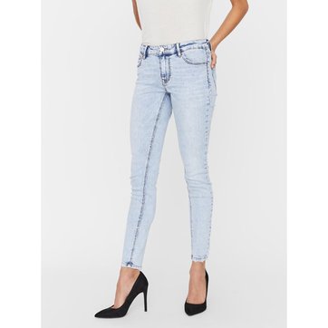 jean blanc femme taille basse