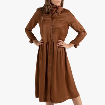 Robe chemisier mi longue clearance
