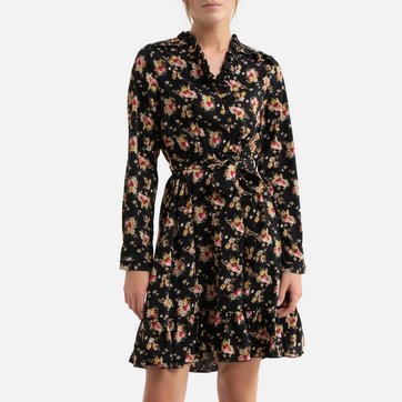 Geblümtes Kleid mit Gürtel und V-Ausschnitt MOLLY BRACKEN
