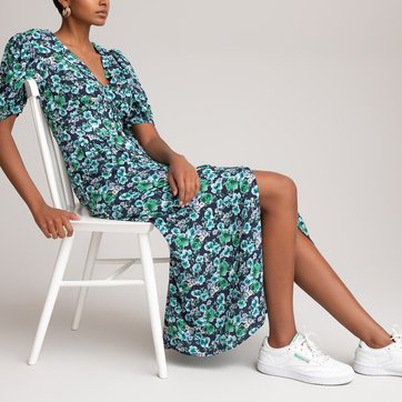 robe longue manche longue fleurie